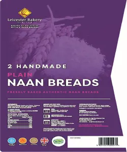 NAAN BREAD LEICESTER BAKERY  2 X 15  BLUE BOX